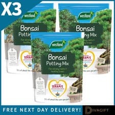 Image of 3 x WESTLAND BONSAI POTTING MIX COMPOST SOIL 4L FOR STRONG ROOTS TREES SERAMIS