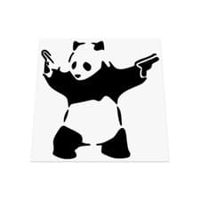 Image of BAD PANDA BEAR WITH GUNS Funny Car Bumper Window Vinyl Decal Sticker