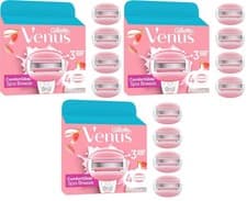 Image of Gillette Venus Comfortglide Spa Breeze Razor Blades | 3 Pack of 4 | 12 Refills