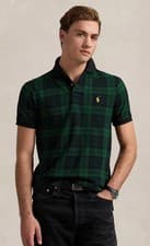Image of NWT $125 Polo Ralph Lauren Green Blackwatch Plaid Custom Slim Fit Shirt Size XXL