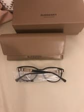 Image of BURBERRY Eyeglasses B2172 3001 52-16 140 Black & Gold Frames Burberry Plaid BNIB