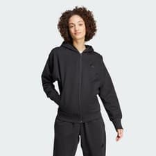 Image of Adidas All Szn IX3809 Hoodie Women Small Black Fleece Full-Zip Sportswear KFC587