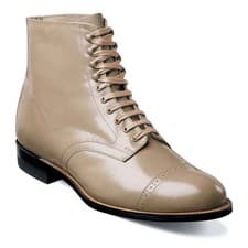 Image of Stacy Adams Classic Madison Taupe Leather Cap Toe Dress Boot (USA Men Size)