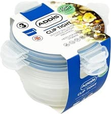 Image of Addis Clip Tight Plastic Food Storage Containers Airtight Pack 3 With Lid 700ml