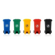 Image of Large Wheelie Pedal Bin 100L/120L Heavy Duty Rubbish Waste Trash Can Durable