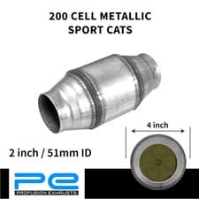 Image of 2" 51mm Universal Metallic Sports Cat 200 Cell Catalytic Converter Euro 4 450HP