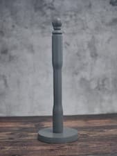 Image of Apollo Beech Wood Kitchen Roll Holder Paper Towel Stand Worktop Storage Charcoal