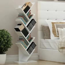 Image of 9 Tiers Tree Shaped Bookshelf Display Bookcase Storage Rack - Shelves 50% sale