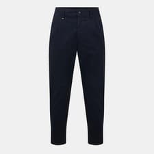 Image of Hugo BOSS Mens Relaxed-fit Trousers in Cotton Twill, Navy