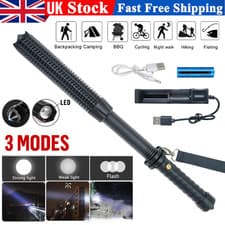 Image of USB Rechargeable LED Flashlight Retractable Torch 3-Mode Waterproof Zoomable