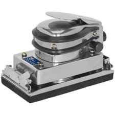 Image of 165 x 90mm Flat Bed Orbital AIR Palm Sander - 1/4" BSP - 115mm Sheets Wood Metal