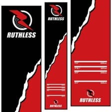 Image of Ruthless | Riptorn | Darts Mat | Heavy Duty | Non Slip Durable Black/ Red Carpet