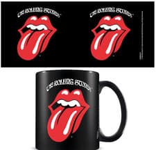 Image of The Rolling Stones (Tongue and Lips Logo) 11oz/315ml Black Ceramic Mug BRAND NEW