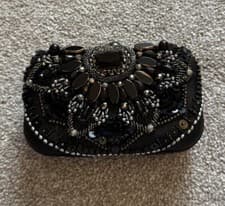 Image of Accessorize Gold And Black Beaded Clutch Bag Brand New RRP £50