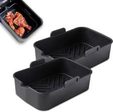 Image of Tower T843093 Set of 2 Rectangular Air Fryer Trays, Suitable for Most 6 Litre an