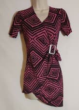 Image of Boohoo Mock Wrap Dress Pink Size 8