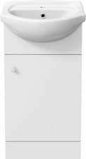 Image of 450mm Bathroom Basin Sink Vanity Unit Floor Standing Single Tap Hole Matte White