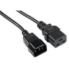 Image of Power Extension Cable IEC C14 Male Plug to IEC C19 Female Socket 1m 1 metre