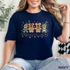 Image of Mickey And Friends Gingerbread Christmas Shirt, Mickey and Minnie Donald, 203796