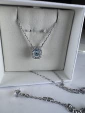 Image of Rhodium Plated Swarovski Necklace - Brand New