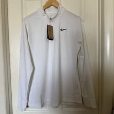 Image of Nike Tour Womens XL-TALL Dri-FIT ADV 1/4-Zip Golf Top White/Black FD5627-100 NEW