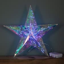 Image of 36cm Battery Operated Light up Hanging Christmas Dream Star with 100 White LEDs