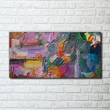 Image of Canvas Print Photo Picture Framed painting abstract colourful brushes 100x50