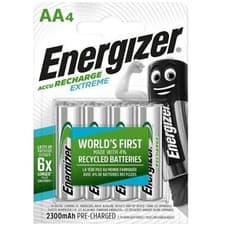 Image of 4 x ENERGIZER AA 2300 mAh Extreme Rechargeable Batteries ACCU 2300