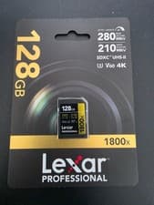 Image of Lexar GOLD Series Professional 1800x 128GB UHS-II SDXC Memory Card + FREE P&P