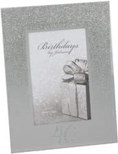 Image of 40th Birthday by Juliana Silver Glitter 4" X 6" Photo Frame