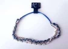 Image of ACCESSORIZE Blue Headband w Pearls & Gold Chain, RRP £8 Gorgeous Hair Decoration