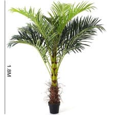 Image of Large Artificial Palm Tree Realistic Fake Potted Plant Garden Home Office Decor