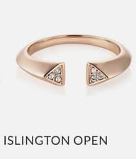 Image of Buckley London Islington Open Ring rose gold Plated, New Boxed, Size Q