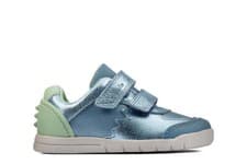 Image of BNIB Clarks Toddler Girls REX QUEST Mid Blue Leather Shoes