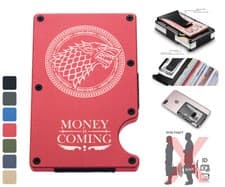 Image of Game Of Thrones Stark RFID Blocking Money Aluminum Wallet Credit Card Holder