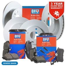 Image of QH Front Discs Pair & Front Pads + Rear Discs Pair & Rear Pads Fits Opel Movano