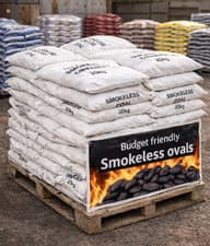 Image of 50x 20kg bags of SUPER HOT Smokeless Coal -full pallet delivery NATIONWIDE