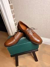 Image of Men’s Loake Brown Grain Leather Derby Shoes – UK 8.5 – Goodyear Welted