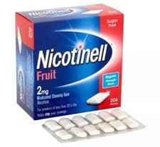 Image of Nicotinell Fruit 2mg Medicated Chewing Gum - 204 Pieces - Regular - Sugar Free