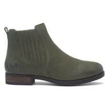 Image of Hush Puppies Womens Boots Green Adults Ladies Ankle Leather Chelsea Edith SIZE