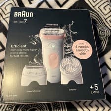 Image of Braun Silk-epil 7 Epilator For Easy Hair Removal, White/Flamingo 7-060
