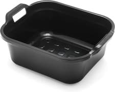 Image of Addis 517936 Black Large Handles Rectangular Washing Up Bowl, 10L - 39x32x14 cm