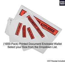 Image of 1000 Printed Document Enclosed Wallet (Select A5 A6 C6 C7 A7) Packing Doc