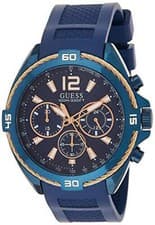 Image of Guess Mens W1168G4 Surge Chronograph Blue Resin Strap Wrist Watch