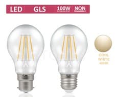 Image of Light Bulbs Bayonet Screw LED Filament GLS B22 E27 40 60 100 Watt Clear Globe