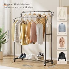 Image of Heavy Duty Metal Clothes Rail Storage Garment Shelf Hanging Display Stand Rack