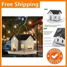 Image of Spacious Solar Bird Feeder with Charming Design for Outdoor Wildlife Enthusiasts