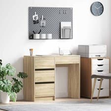 Image of Desk with Drawer with Storage Computer Home Office Engineered Wood vidaXL