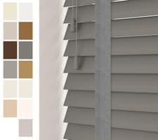 Image of NewEdgeBlinds PVC Faux Wooden Tapes Venetian Blind Grained 50mm Made To Measure