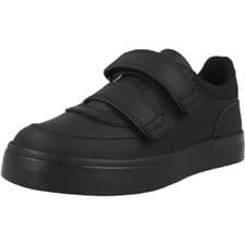 Image of Kickers Tovni Scuff Lo Black School Shoes Hook and Loop Easy Fastening Kids